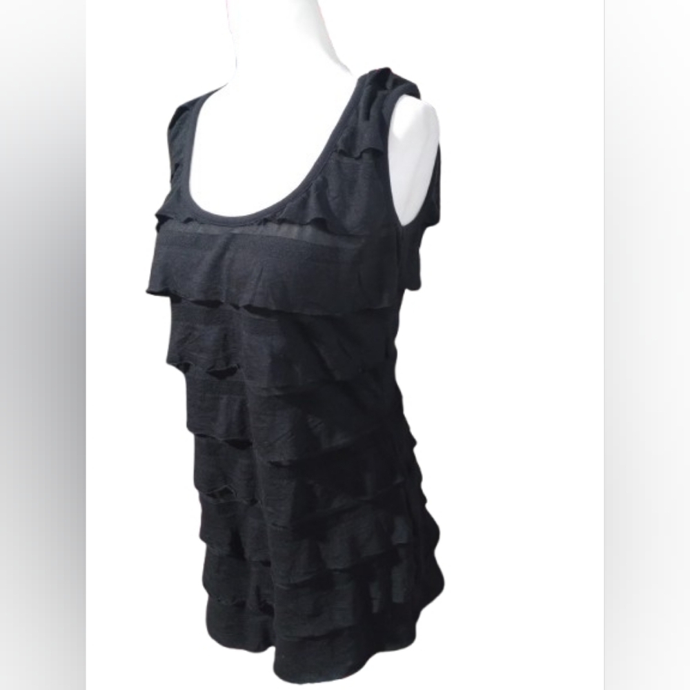 NWOT Romy Layered Look Elegant Black Top, XL